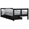 vidaXL Kinderbett mit Schubladen Schwarz 80x160 cm Massivholz Kiefer