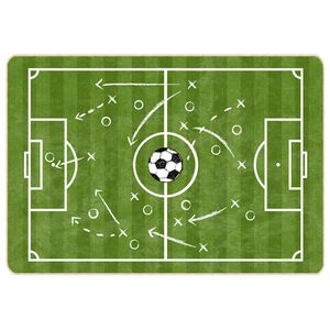 vidaXL Kinderteppich Gr&uuml;n 160x230 cm Fu&szlig;ballfeld Waschbar