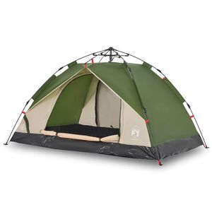vidaXL Kuppel-Campingzelt 3 Personen Gr&uuml;n Quick Release