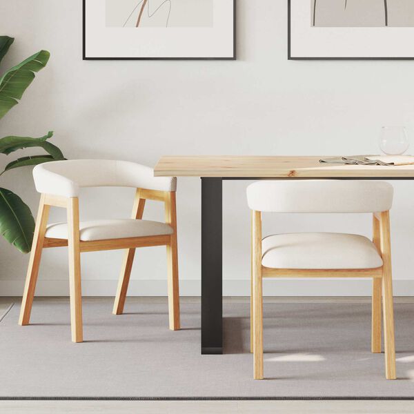 vidaXL Esszimmerst&uuml;hle 2 pcs Natur 54 x 57 x 73 cm Massives Gummiholz