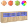 vidaXL Sideboard mit LED-Leuchten Sonoma-Eiche 202x37x67 cm