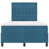 vidaXL LED Boxspringbett mit Matratze Dunkelblau 120 x 200 cm Samt