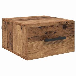 vidaXL Nachttisch Wandmontiert Altholz 35 x 35 x 20 cm Holzwerkstoff