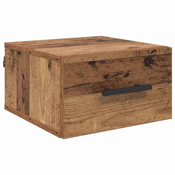 vidaXL Nachttisch Wandmontiert Altholz 35 x 35 x 20 cm Holzwerkstoff