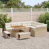 vidaXL Garten-Sofa-Set mit Kissen 12 pcs Beige Poly Rattan
