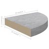 vidaXL Eck-Schweberegale 2 Stk. Betongrau 25x25x3,8 cm MDF
