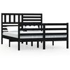 vidaXL Massivholzbett Schwarz 150x200 cm