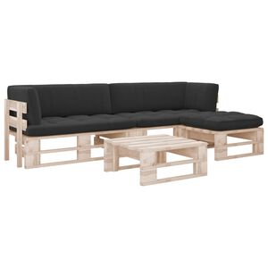 vidaXL 4-tlg. Paletten-Lounge-Set mit Kissen Impr&auml;gniertes Kiefernholz