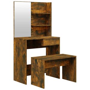 vidaXL Schminktisch-Set R&auml;uchereiche 74,5x40x141 cm