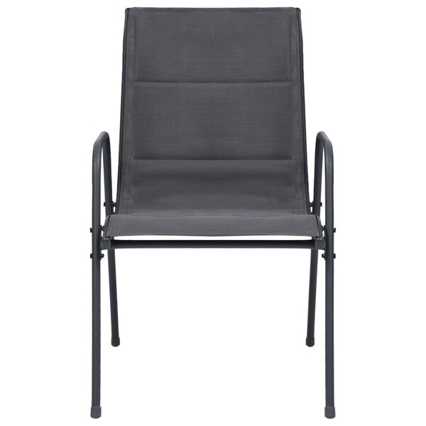 vidaXL Stapelbare Gartenst&uuml;hle 6 Stk. Stahl und Textiline Anthrazit