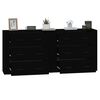 vidaXL Sideboards 2 Stk. Schwarz Holzwerkstoff