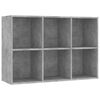vidaXL B&uuml;cherregal/Sideboard Betongrau 66x30x98 cm Holzwerkstoff