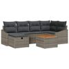 vidaXL Gartensofa-set mit Kissen mit Speicher 7 pcs Grau Poly-Rattan