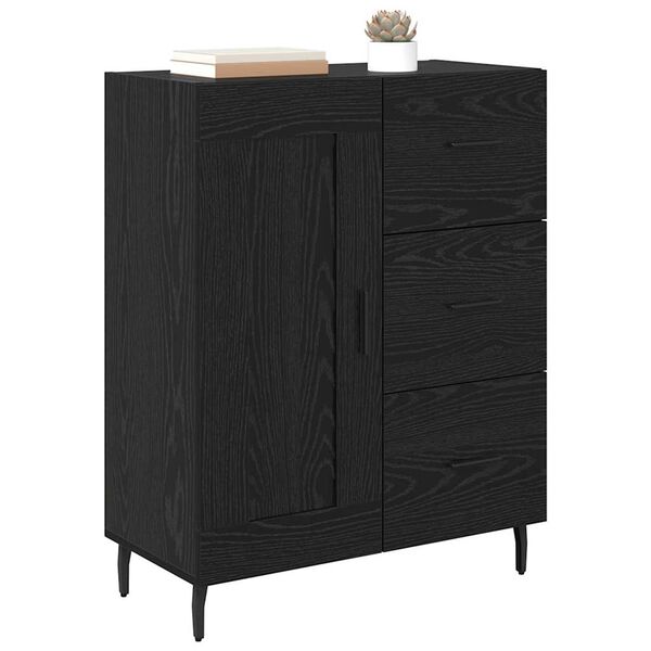 vidaXL Sideboard mit Schubladen Schwarz Eichen-Optik 69,5 x 34 x 90 cm