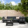 vidaXL 6-tlg. Garten-Lounge-Set mit Kissen Schwarz Massivholz