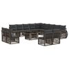 vidaXL Gartensofa-set 14 stk. Grau und Dunkelgrau Poly-Rattan
