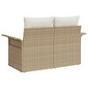 vidaXL Gartensofa mit Kissen Beige 141 x 62 x 69cm Poly-Rattan