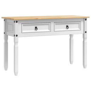 vidaXL Beistelltisch CORONA Wei&szlig; 115 x 46 x 73 cm Massives Kiefernholz