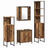 vidaXL Badezimmerm&ouml;bel Set mit Regal 4 pcs Braun 33 x 33 x 185.5 cm