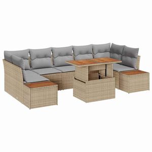 vidaXL Gartensofa-set 8 Stk. Beige und Grau