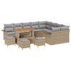 vidaXL Gartensofa-set 13 stk. Beige Poly-Rattan