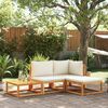 vidaXL 4-tlg. Gartensofa-Set mit Kissen Holz Akazie & Rattan