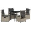 vidaXL Garten Essgruppe 5 stk. Hellgrau Poly-Rattan