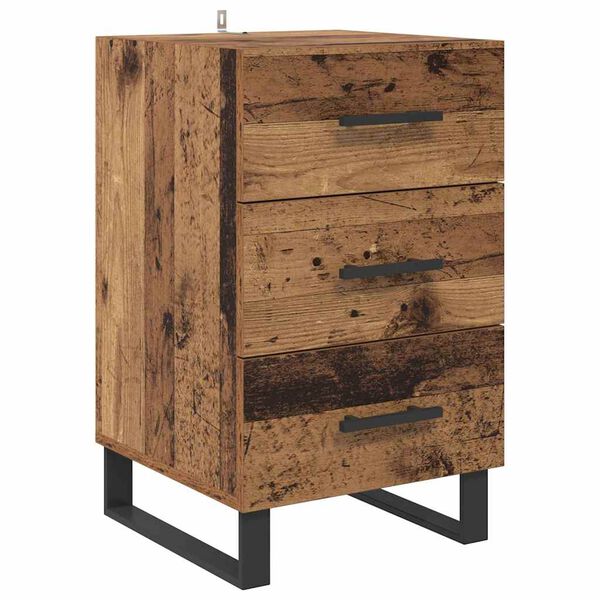 vidaXL Nachttisch mit Schubladen Altholz 40 x 40 x 66 cm Holzwerkstoff