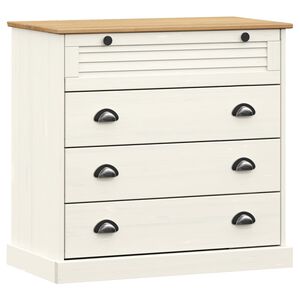 vidaXL Kommode VIGO Wei&szlig; 80x40x76 cm Massivholz Kiefer