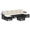 vidaXL Gartensofa-set 8 pcs Schwarz Poly-Rattan