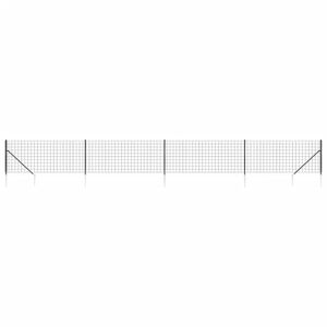vidaXL Maschendrahtzaun mit Bodenh&uuml;lsen Anthrazit 1x10 m