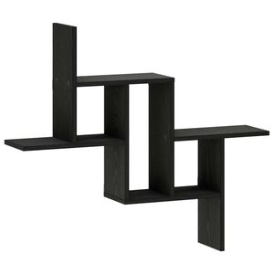 vidaXL Wandregal Schwarz Eichen-Optik 87 x 17 x 75 cm Holzwerkstoff