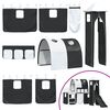 vidaXL Kinderloftbett Wei&szlig; und Schwarz 74,5 x 190 cm Metall