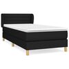 vidaXL Boxspringbett mit Matratze Schwarz 90x190 cm Stoff