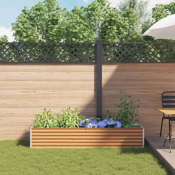 vidaXL Hochbeet Hellbraun 195 x 50 x 36 cm Verzinkter Stahl