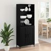 vidaXL Highboard Schwarz Eichen-Optik 69,5 x 34 x 180 cm Holzwerkstoff