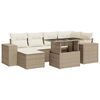vidaXL 7-tlg. Garten-Sofagarnitur mit Kissen Beige Poly Rattan