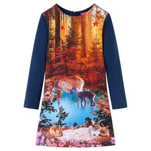 Kinderkleid mit Langen &Auml;rmeln Marineblau 116