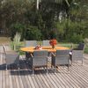 vidaXL 7-tlg. Garten-Essgruppe Poly Rattan Grau