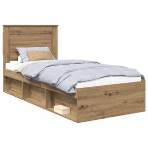 vidaXL Bettrahmen Artisan-Eiche 75 x 190 cm Holzwerkstoff