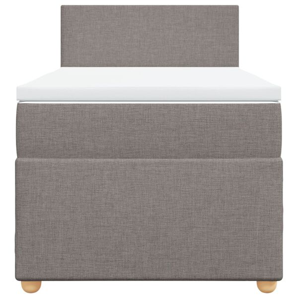 vidaXL Boxspringbett mit Matratze Taupe 80x200 cm Stoff