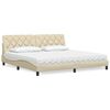 vidaXL Bett mit Matratze Creme 200x200 cm Stoff