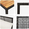 vidaXL Garten Essgruppe 5 pcs Schwarz Poly-Rattan