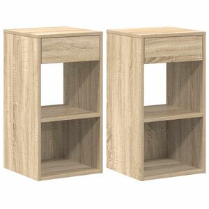 vidaXL Nachttische mit Schublade 2 Stk. Sonoma-Eiche 35x34x66,5 cm