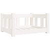vidaXL Hundebett Wei&szlig; 55,5x45,5x28 cm Massivholz Kiefer