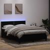 vidaXL Boxspringbett mit Matratze & LED Schwarz 140x210 cm Samt