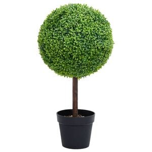 vidaXL K&uuml;nstlicher Buchsbaum mit Topf Kugelform Gr&uuml;n 50 cm
