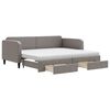 vidaXL Tagesbett Ausziehbar mit Schubladen Taupe 90x200 cm Stoff