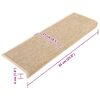vidaXL Stufenmatten 15 Stk. 65x21x4 cm Hellbeige Rechteckiger Rand