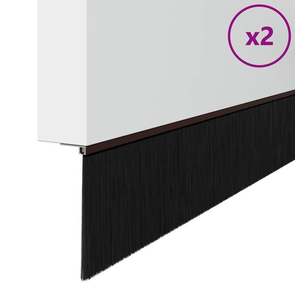 vidaXL Selbstklebende T&uuml;rb&uuml;rstendichtungen 2 pcs Braun 100 cm